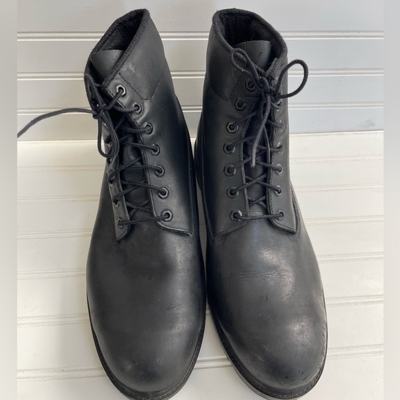 Timberland Other - Timberland Mens Military Lace Up Oil Resistant Black Leather Boots Size 14W